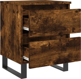 vidaXL Κομοδίνα 2 τεμ. Καπνιστή Δρυς 40 x 35 x 50 εκ. Επεξεργ. Ξύλο