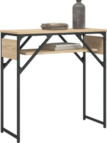 vidaXL Τραπέζι Κονσόλα με Ράφι Sonoma Δρυς 75x30x75 εκ. Επεξεργ. Ξύλο