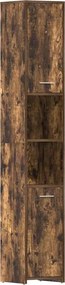 vidaXL Ντουλάπι Μπάνιου Καπνιστή Δρυς 30x30x183,5 εκ. Επεξεργ. Ξύλο