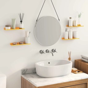 vidaXL Πλωτό ράφι 4 pcs Χαμομηλί κίτρινο 30 x 9 x 2,5 εκ Ατσάλι