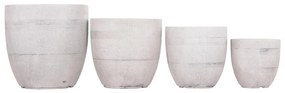 Σετ 4τεμ. Γλάστρες Στρόγγυλες GARDENER C4719 Fiberclay - Χρώμα Cement Φ44x43Υ εκ. 44x44x43 εκ.