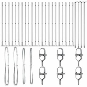 vidaXL Στύλος Περιφράξεων 26 pcs Ασημί Μέγεθος: 3.2 x 3.2 x 50 εκ.