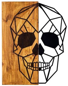 Διακοσμητικό Τοίχου Skull 899SKL1241 44x58cm Walnut-Black Wallity Μέταλλο,Ξύλο