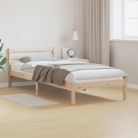 vidaXL Κρεβάτι με Κεφαλάρι 100x210 εκ. Μασίφ Ξύλο Πεύκου