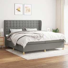 ΚΡΕΒΑΤΙ BOXSPRING ΜΕ ΣΤΡΩΜΑ ΣΚΟΥΡΟ ΓΚΡΙ 200X200 ΕΚ. ΥΦΑΣΜΑΤΙΝΟ 3128870