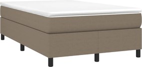 vidaXL Κρεβάτι Boxspring με Στρώμα Taupe 120x190 εκ. Υφασμάτινο