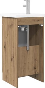 vidaXL Καθρέφτης μπάνιου με νιπτήρα Artisan Δρυς 42 x 40 x 84,5 εκ