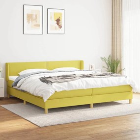 Κρεβάτι Boxspring με Στρώμα Πράσινο 200x200 εκ. Υφασμάτινο - Πράσινο