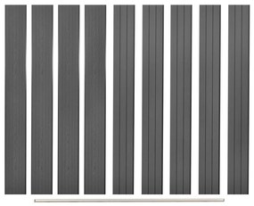 vidaXL Σανίδες Φράχτη Ανταλλακτικές 9 Τεμ. Γκρι 170 εκ. από WPC