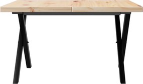 vidaXL Τραπεζάκι Σαλονιού Πλαίσιο X Μασίφ Πεύκο/Ατσάλι