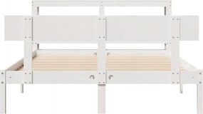 vidaXL Σκελετός Κρεβ. Χωρίς Στρώμα Λευκό 140x190 εκ Μασίφ Πεύκο