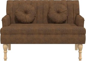 vidaXL Παγκάκι με Μαξιλάρια Καφέ 113x64,5x75,5 εκ.