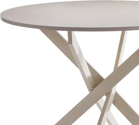 Τραπέζι Dammero pakoworld mdf κρεμ απόχρωση με πόδι κρεμ μέταλλο Φ100x75εκ