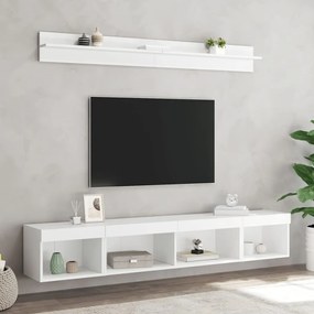 vidaXL Έπιπλα Τοίχου Τηλεόρασης 5 τεμ LED Λευκά από Επεξεργασμένο Ξύλο