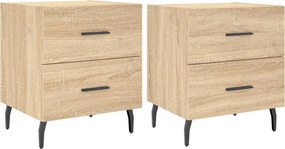 vidaXL Κομοδίνα 2 τεμ. Sonoma Δρυς 40 x 35 x 47,5 εκ. Επεξεργ. Ξύλο