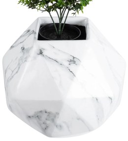 GloboStar® Artificial Garden BRIXTON 20784 Επιδαπέδιο Πολυεστερικό Τσιμεντένιο Κασπώ Γλάστρα - Flower Pot Λευκό Μ30 x Π30 x Υ30cm