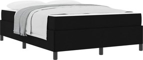 vidaXL Κρεβάτι με ελατήρια Μαύρο 140 x 190 cm ύφασμα