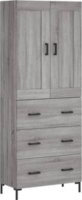 vidaXL Ντουλάπι Γκρι Sonoma 69,5 x 34 x 180 εκ. Επεξεργασμένο Ξύλο