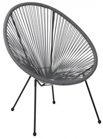 ACAPULCO Πολυθρόνα Μέταλλο Μαύρο/Rattan Γκρι 73x76x89cm Ε245,4