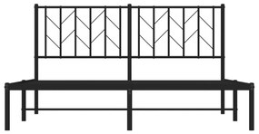 Πλαίσιο Κρεβατιού με Κεφαλάρι Μαύρο 150 x 200 εκ. Μεταλλικό - Μαύρο