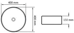 vidaXL Νιπτήρας Στρογγυλός Λευκός 40 x 15 εκ. Κεραμικός