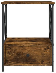 VidaXL Κομοδίνα 2 τεμ Καπνιστή Δρυς 50x41x65 εκ. Επεξεργασμένο Ξύλο