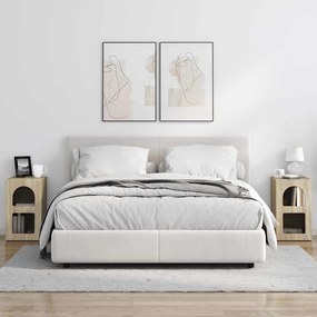 vidaXL Κομοδίνο 2 pcs Δρύς Sonoma 29,5 x 33,5 x 50 εκ