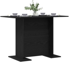 vidaXL Τραπέζι Τραπεζαρίας Μαύρη Δρυς 110x60x75 εκ Επεξεργασμένο Ξύλο