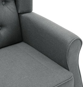 vidaXL Πολυθρόνα Μασάζ Ανοιχτό Γκρι Υφασμάτινη με Υποπόδιο