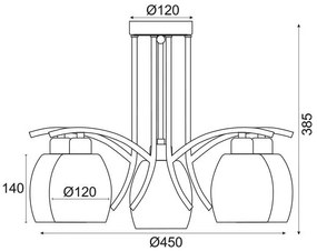 Φωτιστικό οροφής Amstel 5φωτο