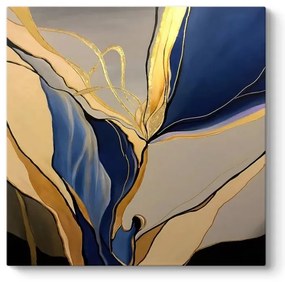 Πίνακας σε καμβά "Dance of Gold and Blue" Megapap ψηφιακής εκτύπωσης 100x100x3εκ.-GP033-0189