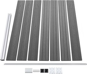 vidaXL Σετ Πάνελ Περίφραξης Γκρι 353 x 146 εκ. από WPC
