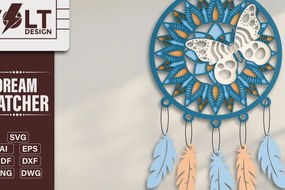 Intra απο ξύλο plywood 3mm-4mm πάχος 3D Dream Catchers Layered BNDLE Δίασταση 20x30 cm INTRAFABR-101690381