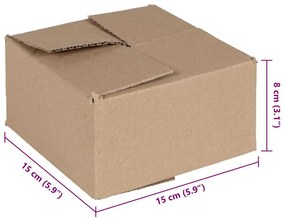 vidaXL Πτυσσόμενο Κουτί 50 pcs Καφέ 15 x 15 x 8 εκ. Χαρτόνι