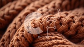 Intra Συλλεκτικό Ξύλινο Παζλ Plywood  4mm - Πλεκτό πουλόβερ με ραβδωτή υφή καφέ Σε Ξύλινο Κουτί - Διαστάσεις Puzzle: 10x10 cm – 25 κομμάτια