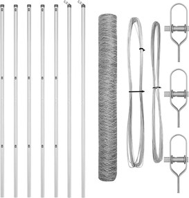 vidaXL Στύλος Περιφράξεων Ασημί 10 x 1 μ (36 mm πλέγμα) Ατσάλι