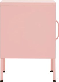 vidaXL Κομοδίνο Ροζ 35 x 35 x 51 εκ. από Ατσάλι