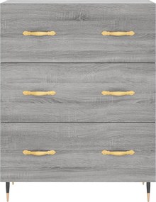 vidaXL Ντουλάπι Γκρι Sonoma 69,5 x 34 x 180 εκ. Επεξεργασμένο Ξύλο