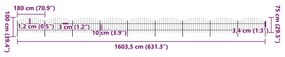 vidaXL Φράχτης Κήπου με Κορυφή Δόρυ από Ατσάλι 1603,5 x 100 εκ. Μαύρος