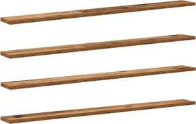 vidaXL Ράφι Βιβλίων 4 pcs Καφέ 100 x 10 x 1,5 cm Επεξεργασμένο ξύλο
