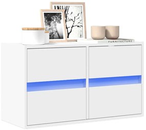 Έπιπλο Τοίχου Τηλεόρασης με LED Λευκό 80x31x45 εκ.