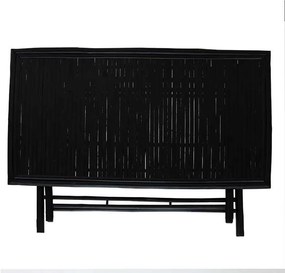 Τραπέζι Badou pakoworld πτυσσόμενο bamboo μαύρο 150x80x77εκ