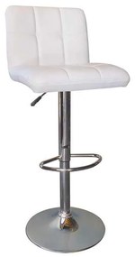 Σκαμπώ Lino Bar Χρώμιο/PU Άσπρο 44x50x62/92-83/113cm (Σετ 2 ΤΕΜ)