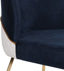 Καρέκλα 4τμχ Χρυσό / Σκούρο Μπλε LEVAL 50x49x90