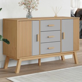 vidaXL Μπουφές OLDEN Γκρι &amp; Καφέ 114x43x73,5 εκ. από Μασίφ Ξύλο Πεύκου