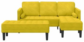 vidaXL Σετ Καναπέ 2 pcs Κίτρινο 173 x 131 x 67 εκ Βελούδο