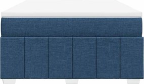 vidaXL Κρεβάτι Boxspring με Στρώμα Μπλε 140x190 εκ. Υφασμάτινο