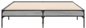 vidaXL Πλαίσιο Κρεβατιού Γκρι Sonoma 120x200 εκ. Επεξ. Ξύλο &amp; Μέταλλο