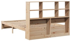 vidaXL Κρεβάτι Βιβλιοθήκη Χωρίς Στρώμα 150x200 εκ Μασίφ Ξύλο Πεύκου