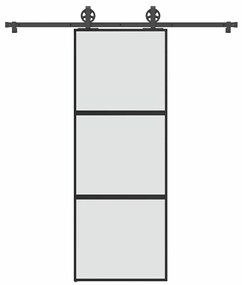 vidaXL Συρόμενη πόρτα με σετ υλικού 76x205 cm από γυαλί&Αλουμίνιο